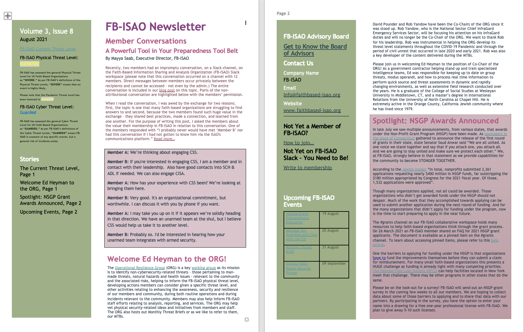 FB-ISAO Newsletter, v3, Issue 8