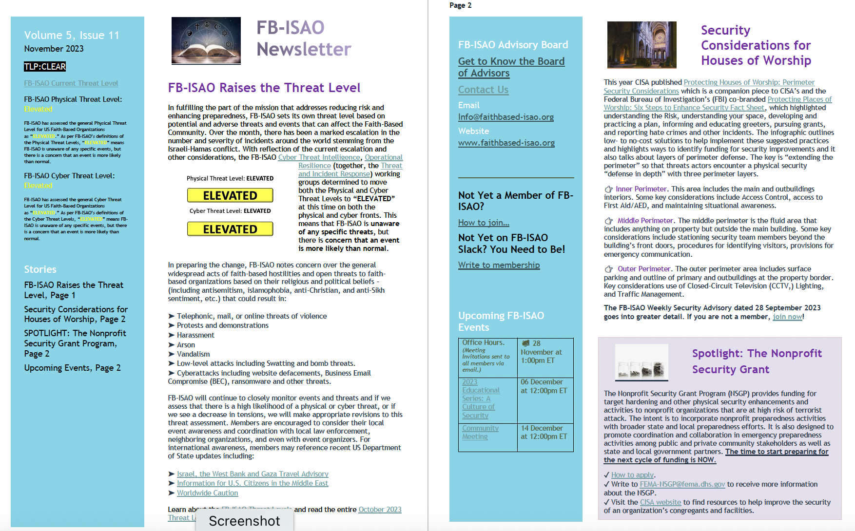 FB-ISAO Newsletter, v5, Issue 11