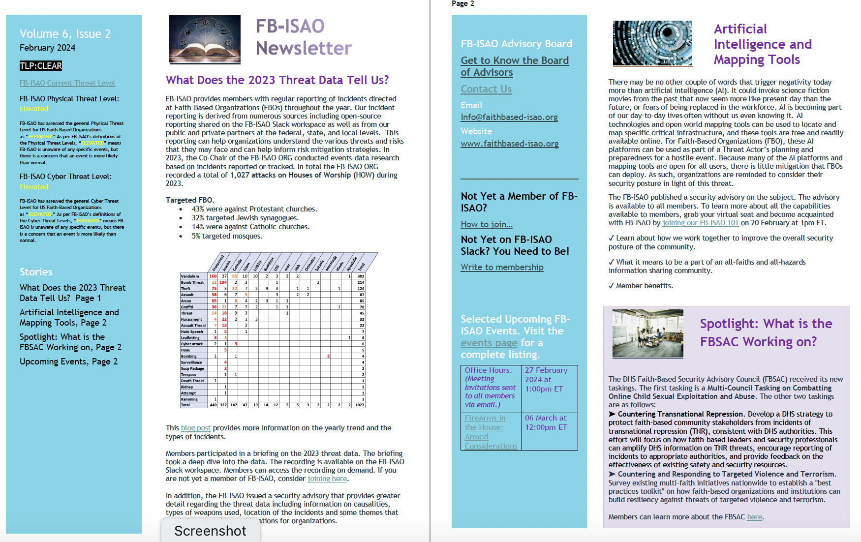 FB-ISAO Newsletter, v6, Issue 2