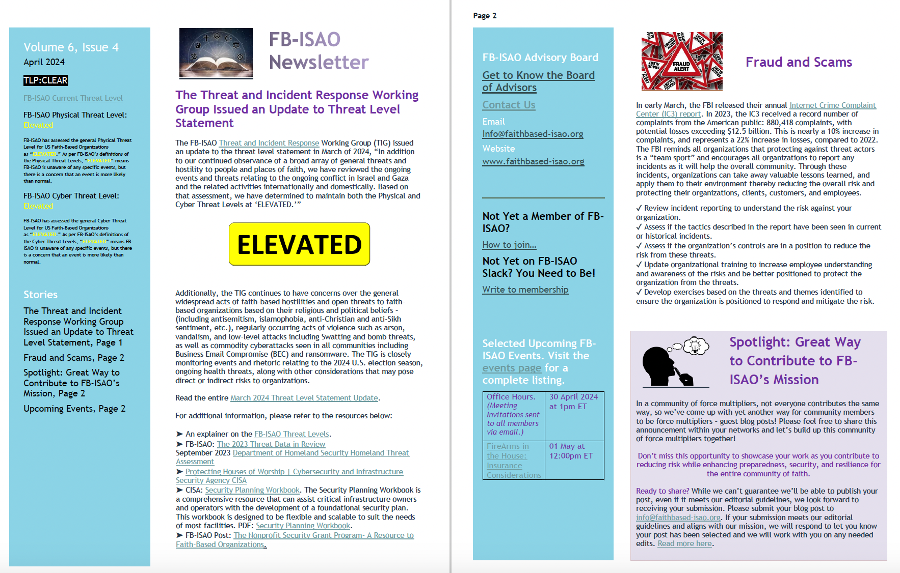 FB-ISAO Newsletter, v6, Issue 4