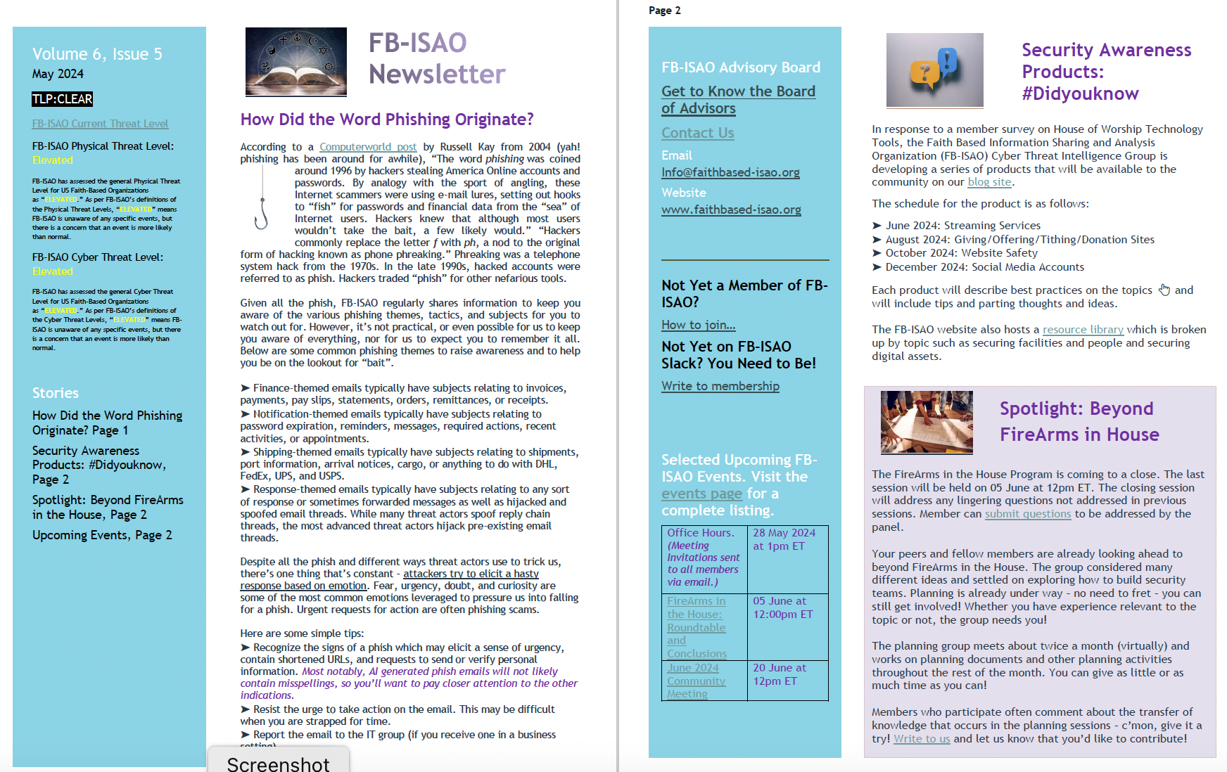 FB-ISAO Newsletter, v6, Issue 5