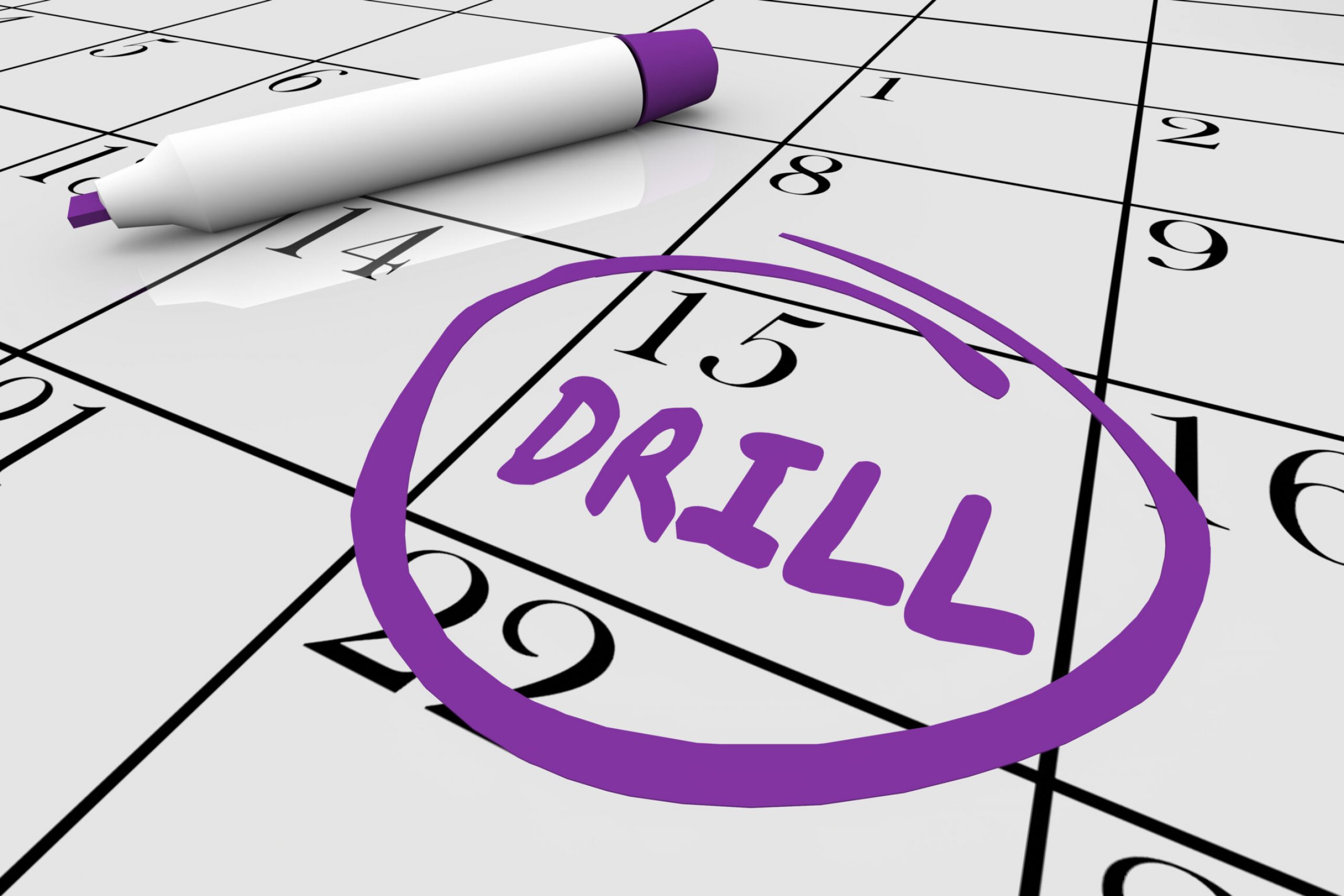 Drill Practice Exercise Day Date Circled Calendar 3d Illustration